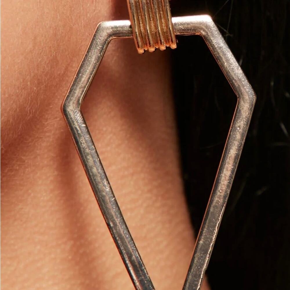 FASHION NOVA Modern Muse Gold Geometric Drop Earrings NWT